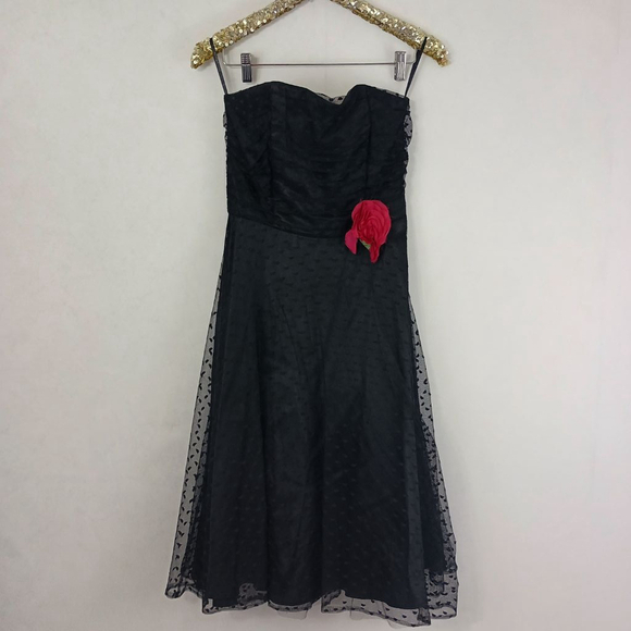 Vintage 90s Scott McClintock Black Floral Mini Dress Size 8 - Picture 8 of 13